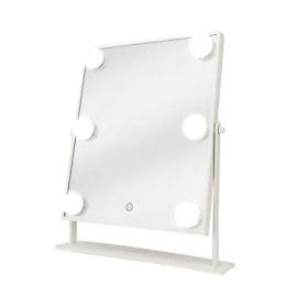 Επαγγελματικός λευκός καθρέφτης μακιγιάζ 25.4*35.5cm με LED φωτισμό, Hollywood – By Upper Canada