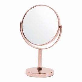 5Χ Μεγεθυντικός περιστρεφόμενος καθρέφτης 25cm με βάση, Rose Gold – By Upper Canada