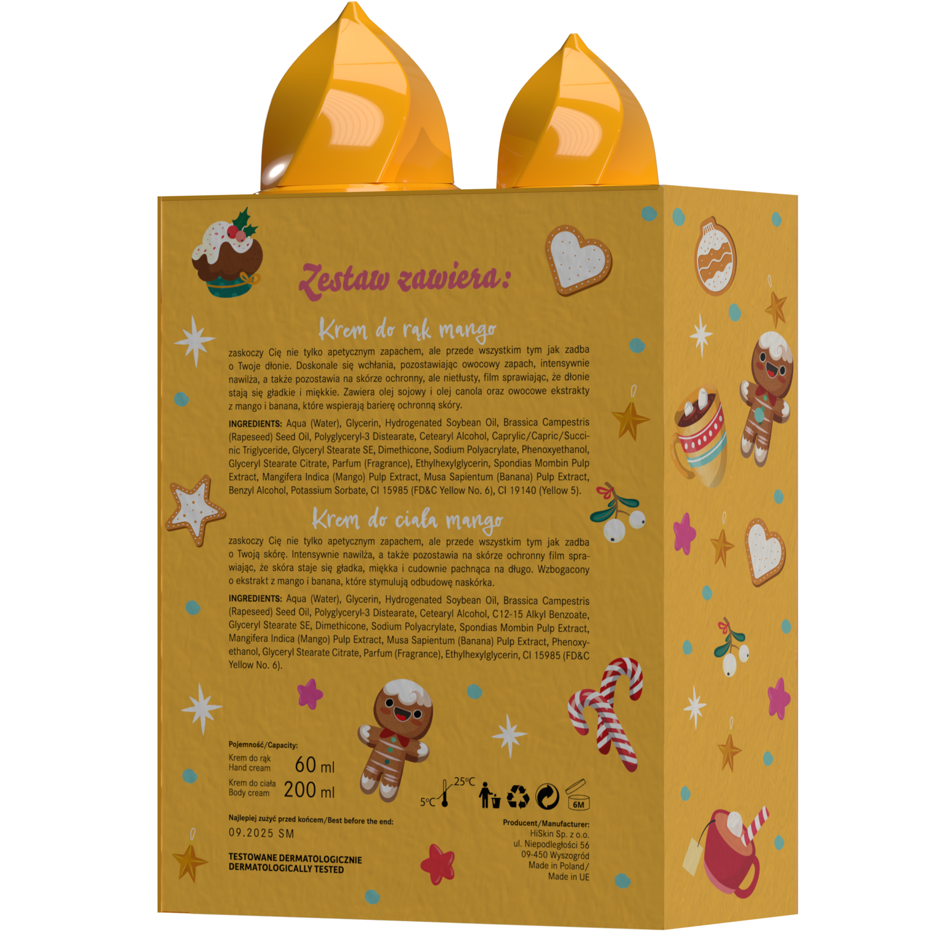 Christmas Box – Hand Cream 60 ml Body Cream & 200 ml | Scent: Mango - Image 2
