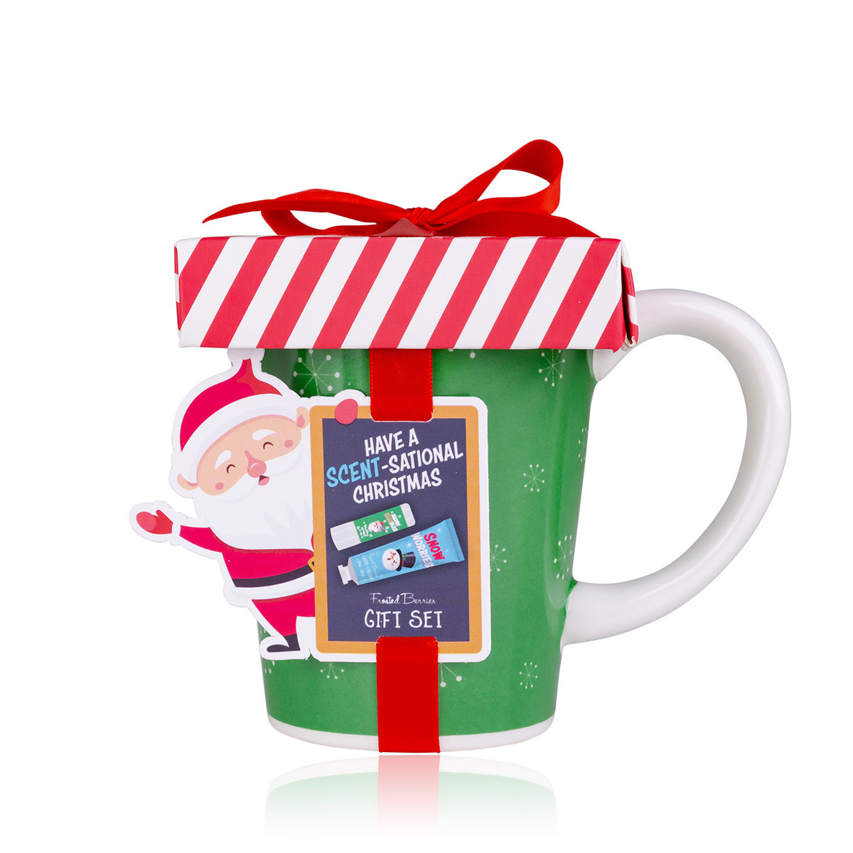 Χριστουγεννιάτικο Σετ περιποίησης σε κούπα, με lip balm & κρέμα χεριών 30ml, Santa & Co - Accentra