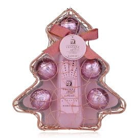 Σετ περιποίησης σε Ροζ συρμάτινο δεντράκι με 250ml bubble bath &amp; 5*40g bath fizzer – Accentra