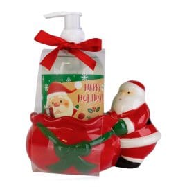 Σαπούνι χεριών Santa 350ml σε μια διακοσμητική κεραμική βάση, Winter Classics – Accentra