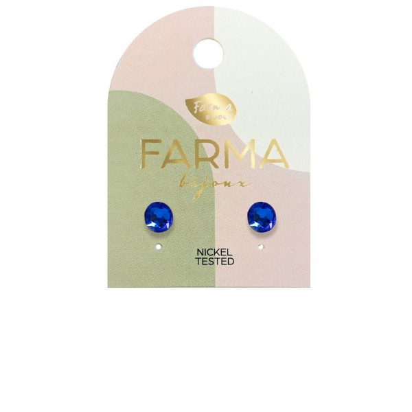 Υποαλλεργικά Σκουλαρίκια Κρύσταλλα Μπλε 63mm (BE58C24) Farma Bijoux