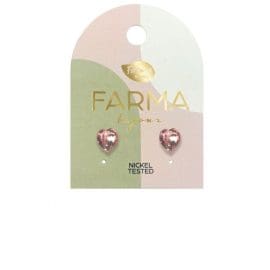 Υποαλλεργικά Σκουλαρίκια Κρύσταλλα Καρδιά Ροζ 5mm (BE30C14) Farma Bijoux