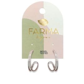 Υποαλλεργικά Σκουλαρίκια Κρίκοι Ασημένιοι με κενό 20mm (BEC886) Farma Bijoux