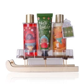 Σετ περιποίησης 4 τεμαχίων σε ξύλινο έλκηθρο, Hello Winter – Accentra