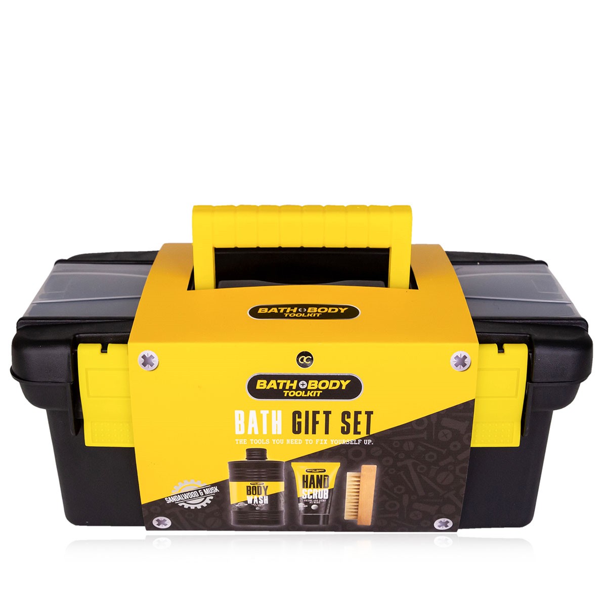 Ανδρικό σετ σε εργαλειοθήκη με αφρόλουτρο 400ml, scrub χεριών 50ml, βουρτσάκι νυχιών - Accentra