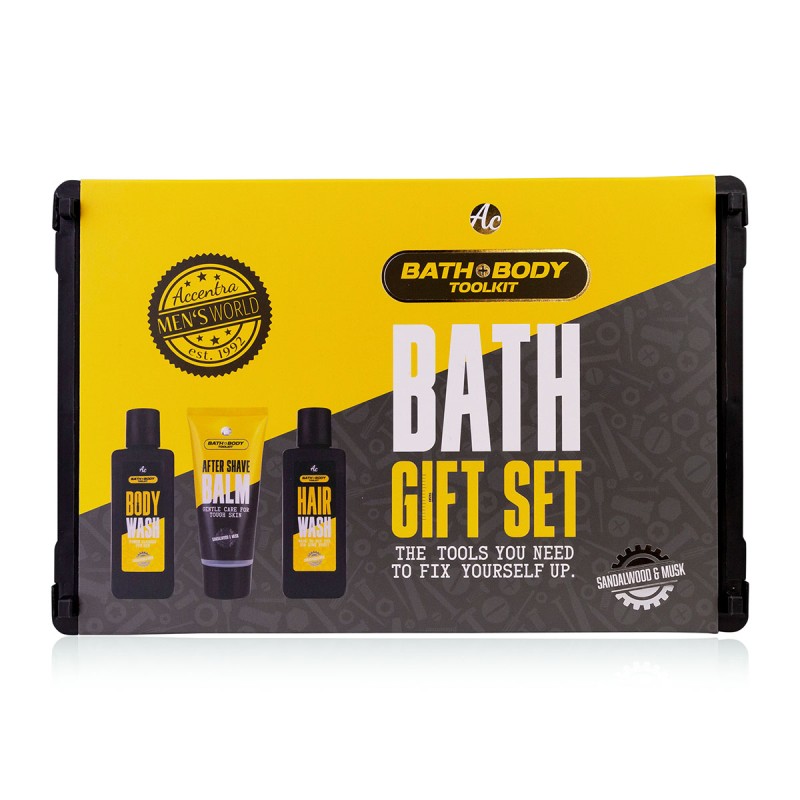 Ανδρικό Bath set σε τελαράκι με 2*180ml αφρόλουτρο & σαμπουάν, 70ml after shave - Accentra - Image 2