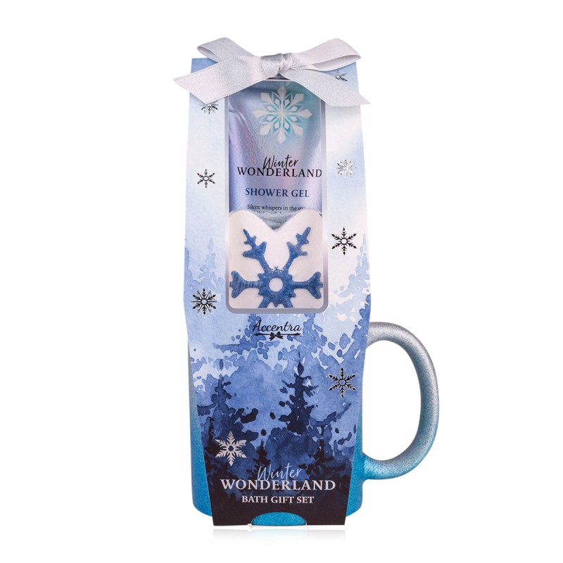 Χριστουγεννιάτικο Bath set σε κούπα με 50g bath fizzer & 90ml αφρόλουτρο, Winter Wonderland - Acc
