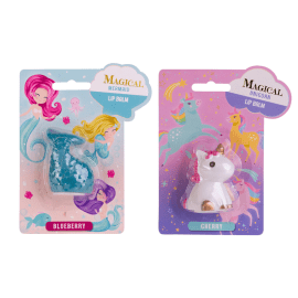 Lip balm Unicorn &amp; Mermaid σε 2 διαφορετικά σχέδια με γεύση Blueberry &amp; Cherry – Accentra