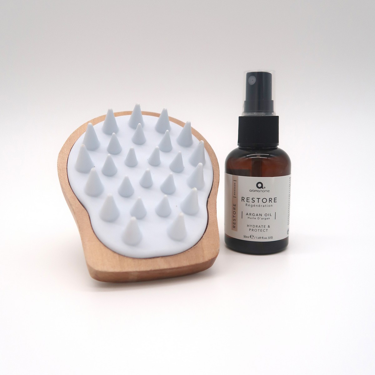 Σετ με Βούρτσα για μασάζ κεφαλιού & Argan Oil Spray 50ml - By Upper Canada - Image 2