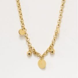 Υποαλλεργικό Κολιέ Χρυσό με Κρεμαστά (BE1CHA) Farma Bijoux