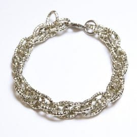 Υποαλλεργικό Βραχιόλι με Ασημί Διαμάντια (BE2DIA) Farma Bijoux