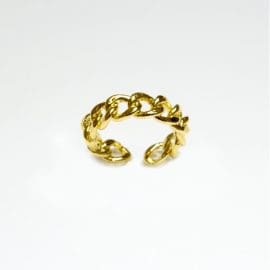 Υποαλλεργικό Δαχτυλίδι Χρυσή Αλυσίδα (BEAN018) Farma Bijoux