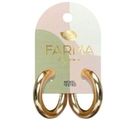 Υποαλλεργικά Σκουλαρίκια Γυαλιστεροί Κρίκοι 32x30mm (BEWOW14) Farma Bijoux