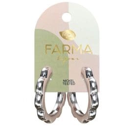 Υποαλλεργικά Σκουλαρίκια Ασημί Κρίκοι Λουλούδι 32x30mm (BEWOW15) Farma Bijoux