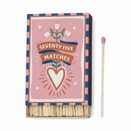 Adopo &amp;apos;Hearts&amp;apos; Pink 75 Σπίρτα ασφαλείας 9.6cm – Paddywax