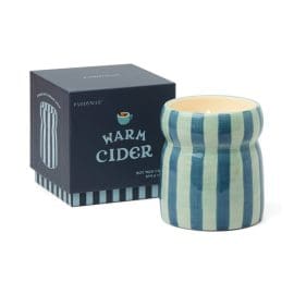 Warm Cider Φυτικό Κερί 184gr σε σιέλ ριγέ κεραμικό δοχείο, Cabana – Paddywax
