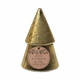 Γυάλινο Κερί σε χρυσαφένιο δεντράκι, Cypress &amp; Fir 198gr – Paddywax