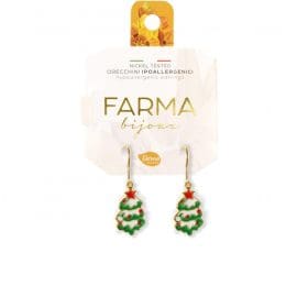 Υποαλλεργικά Σκουλαρίκια Κρεμαστό Χριστουγεννιάτικο Δέντρο 25mm (BEXM-06) Farma Bijoux