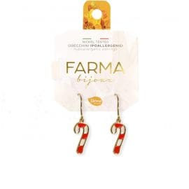 Υποαλλεργικά Σκουλαρίκια Κρεμαστό Χριστουγεννιάτικο Ζαχαρωτό 25mm (BEXM-08) Farma Bijoux