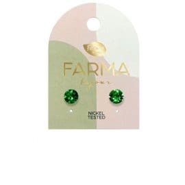 Υποαλλεργικά Σκουλαρίκια Κρύσταλλο Σμαραγδί 62mm (BE65C400) Farma Bijoux