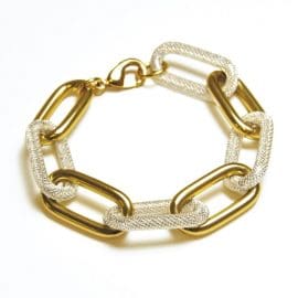 Υποαλλεργικό Βραχιόλι Αλυσίδα Χρυσό-Ασήμι (BE2BCOL) Farma Bijoux