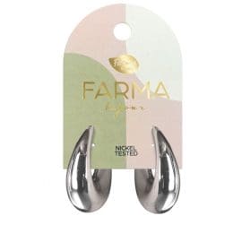 Υποαλλεργικά Σκουλαρίκια Κρίκοι Ασημί Οβάλ 30x25mm (BEWOW5) Farma Bijoux