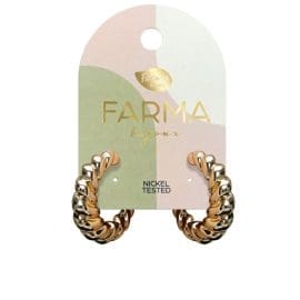 Υποαλλεργικά Σκουλαρίκια Κρίκοι Χρυσοί Ανάγλυφοι 27mm (BEWOW6) Farma Bijoux