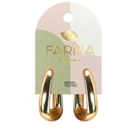 Υποαλλεργικά Σκουλαρίκια Οβάλ Χρυσοί Κρίκοι 34mm (BEWOW16) Farma Bijoux