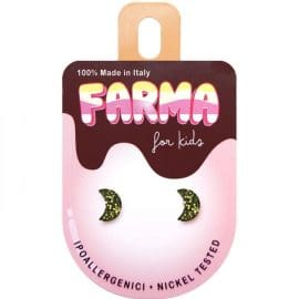 Υποαλλεργικά Σκουλαρίκια for Kids Πράσινο Γκλιτερ Φεγγάρι 8mm (BEL11) Farma Bijoux