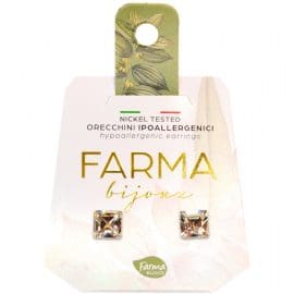 Υποαλλεργικά Σκουλαρίκια Κρύσταλλα Τετράγωνα 6mm (BE36C01) Farma Bijoux