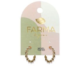 Υποαλλεργικά Σκουλαρίκια Χρυσοί Στριφογυριστοί Κρίκοι 16mm (BECG885) Farma Bijoux