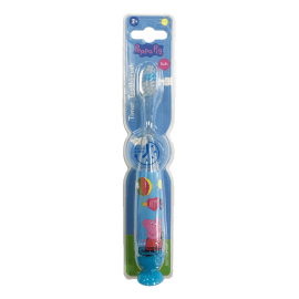 Peppa Pig Kids Toothbrush μπλε| Παιδική Οδοντόβουρτσα με Φωτάκι και βεντούζα για 2+ Ετών 1τμχ