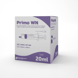 Σύριγγα Μίας Χρήσης, 3-Μερών με Βελόνα Primo WN 20 ml luer 21G 0.8mm x 40mm (πράσινο)