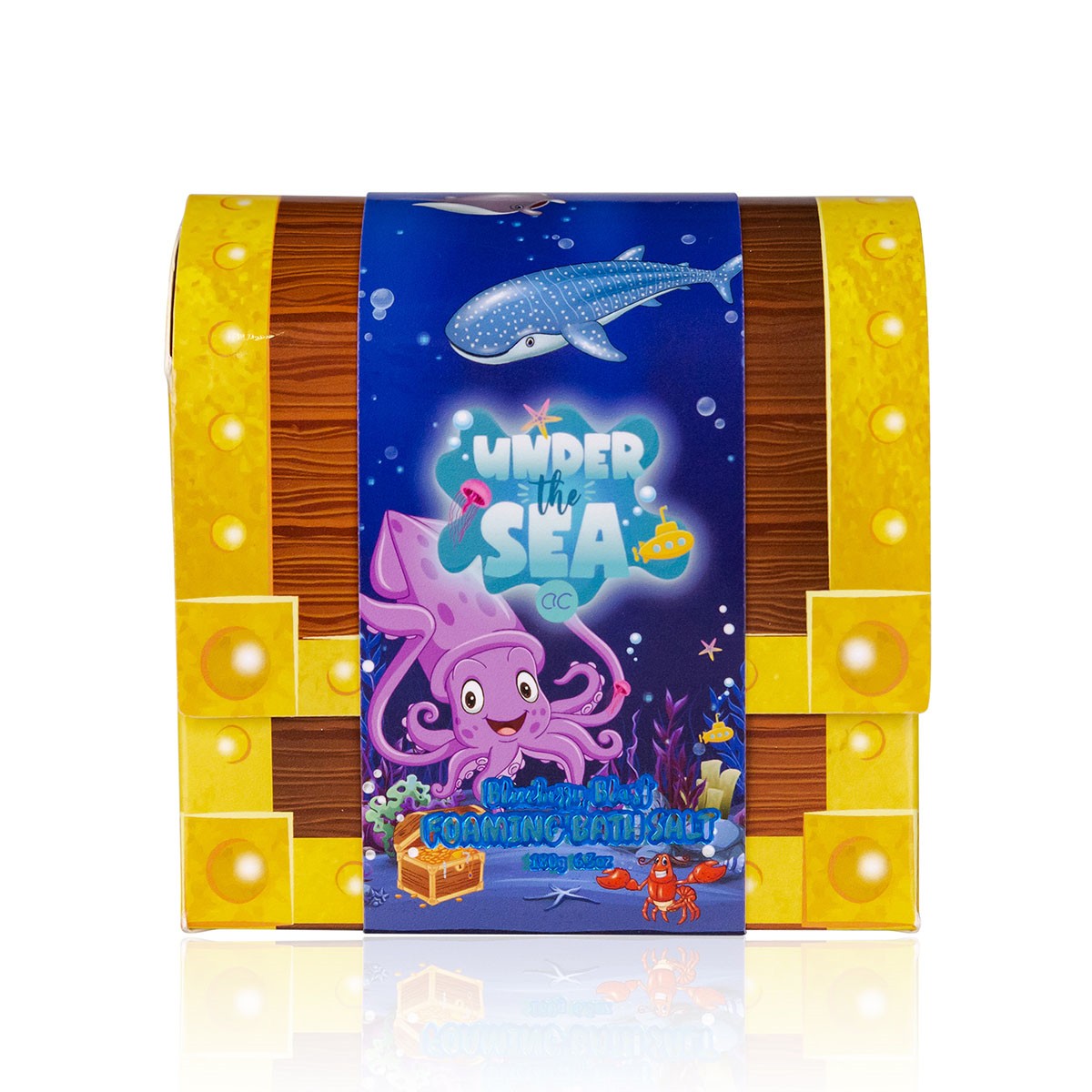 Αφρώδη άλατα μπάνιου 180g σε χάρτινο μπαουλάκι, Under the sea - Accentra