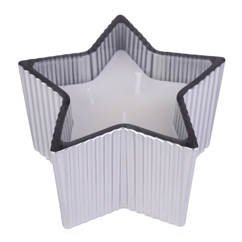 Κερί σε σχήμα silver αστεριού 240γρ με άρωμα Cotton, Winter Magic - Accentra