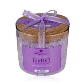 Αλατα της Νεκράς Θάλασσας με άρωμα λεβάντας και πορτοκαλιού σε βάζο 540g – Accentra