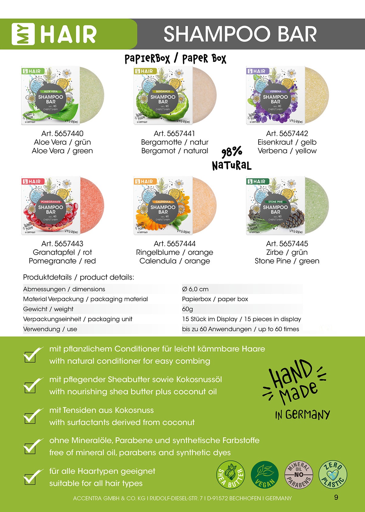 Bergamot Χειροποίητη, vegan μπάρα σαμπουάν 60γρ, My Hair - Accentra - Image 2