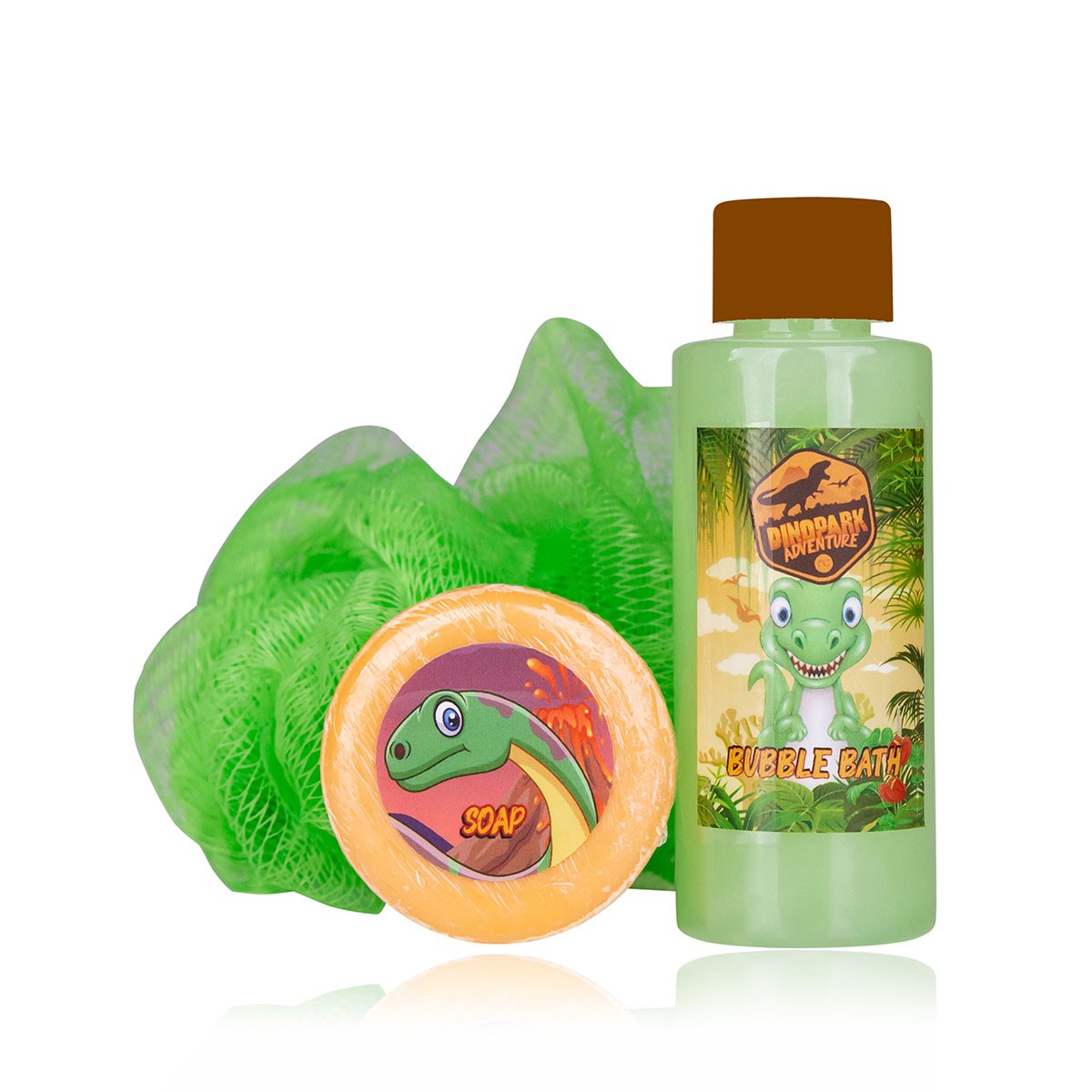 Σετ μπάνιου σε μεταλλικό κουτί με αφρόλουτρο 60ml, 20g σαπούνι & σφουγγάρι, Dinopark - Accentra - Image 2