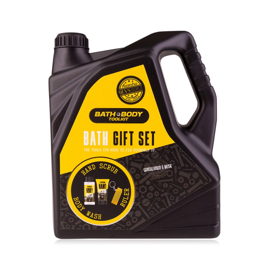 Ανδρικό σετ με scrub χεριών 30ml, αφρόλουτρο 100ml & μπρελόκ-μέτρο, Bath & Body - Accentra