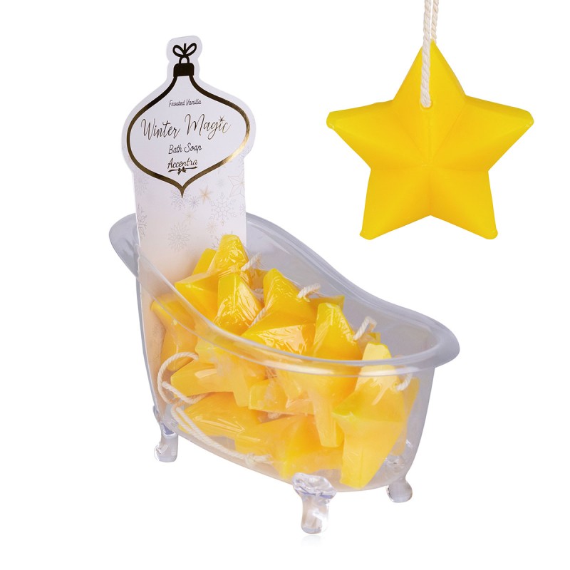 Χριστουγεννιάτικα σαπούνια με σχήμα αστεριού 60γρ σε μπανιέρα, Winter Magic - Accentra