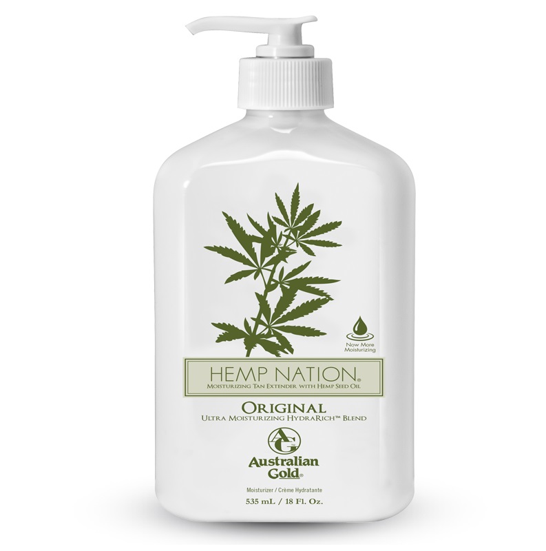 Ενυδατική λοσιόν διατήρησης μαυρίσματος, Hemp Nation Original 535ml - Australian Gold