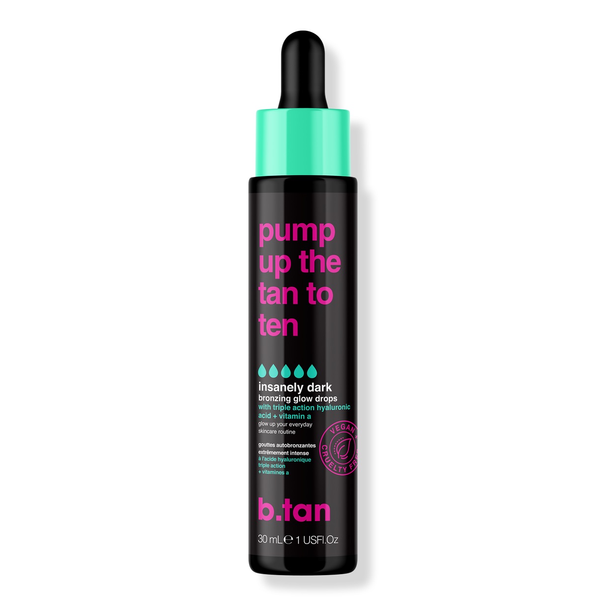 Tanning glow drops 30ml με υαλουρονικό οξύ, Pump up the tan to ten - BTan