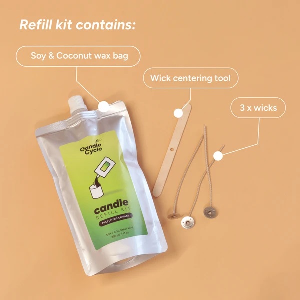 Flowery Kit με Ανταλλακτικό Αρωματικό Κερί Σόγιας 330mL, CandleCycle Refill - CandleHand - Image 2