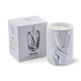 “Peace” Φυτικό αρωματικό κερί 260gr σε πέτρινο δοχείο με χειρονομία – CandleHand