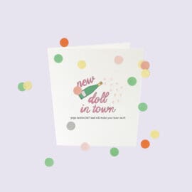 Ευχετήρια Κάρτα κονφετί, new doll in town – The Gift Label