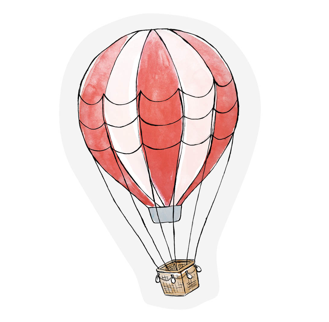 Hot air balloon - Cut- out Ευχετήρια κάρτα - The Gift Label