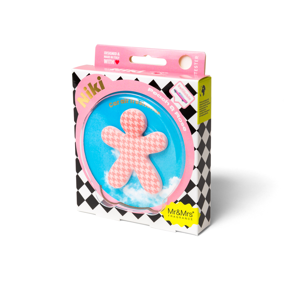 Αρωματικό αυτοκινήτου με ανταλλακτικό Niki pied de poule pink, Peach & Rose - Mr&Mrs Fragrance - Image 2