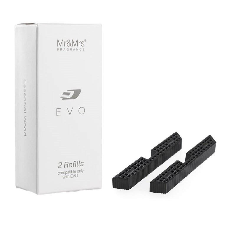 Σετ με 2 ανταλλακτικά Essential Wood για το Evo Αρωματικό Αυτοκινήτου - Mr&Mrs Fragrance